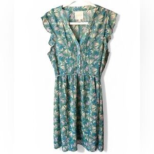 ModCloth | Green Whimsical Floral Butterfly Print Dress | Large